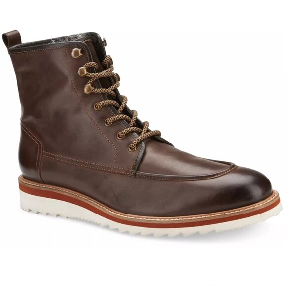 Men\'s Dark Brown Leather Lace-Up Boots main image 2